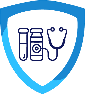 Test Tube, Medicine Bottom, Stethoscope icons